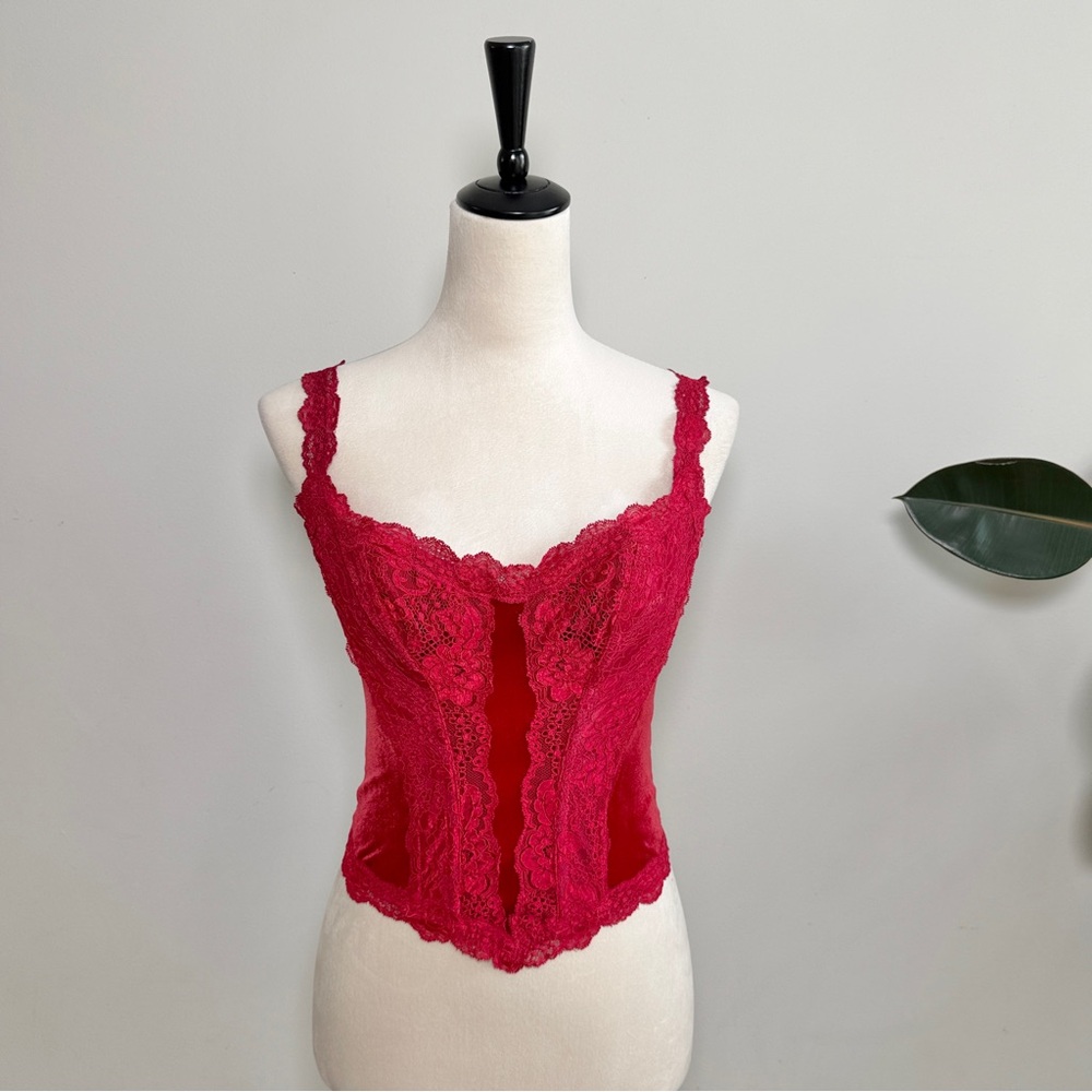 Victoria’s Secret Vintage Dead stock Lace and Velvet Corset Top - Picture 3 of 8
